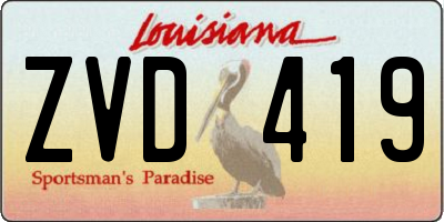 LA license plate ZVD419