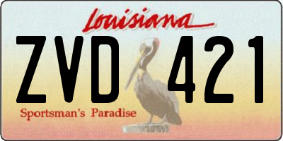 LA license plate ZVD421