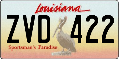 LA license plate ZVD422