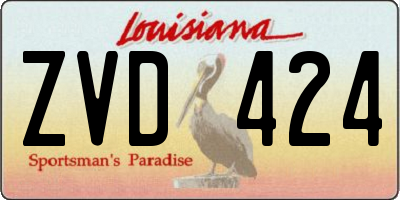 LA license plate ZVD424