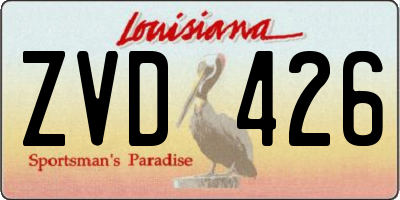 LA license plate ZVD426