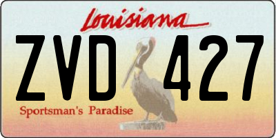 LA license plate ZVD427