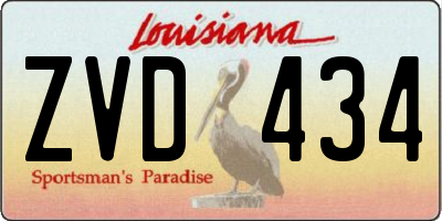 LA license plate ZVD434