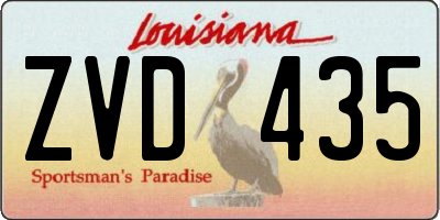 LA license plate ZVD435