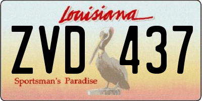 LA license plate ZVD437