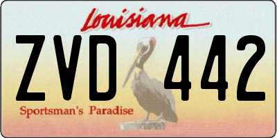 LA license plate ZVD442