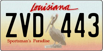 LA license plate ZVD443