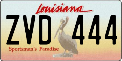 LA license plate ZVD444