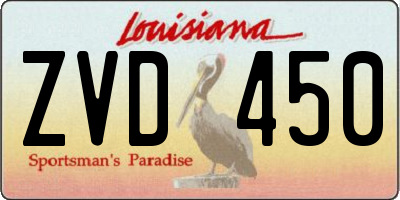 LA license plate ZVD450