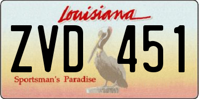 LA license plate ZVD451