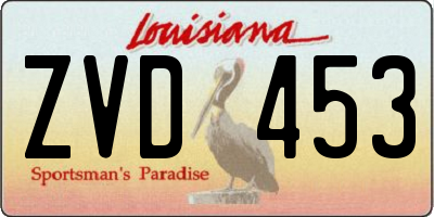 LA license plate ZVD453