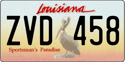 LA license plate ZVD458