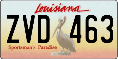 LA license plate ZVD463