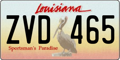 LA license plate ZVD465