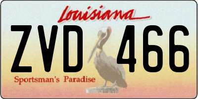 LA license plate ZVD466