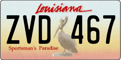 LA license plate ZVD467