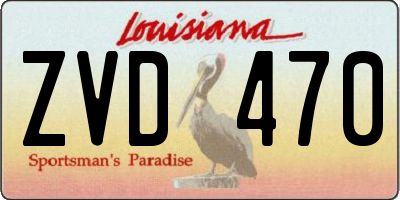 LA license plate ZVD470