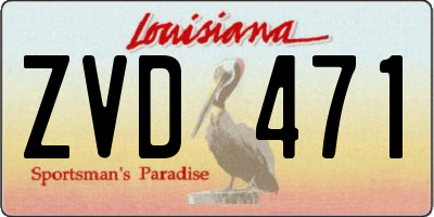 LA license plate ZVD471