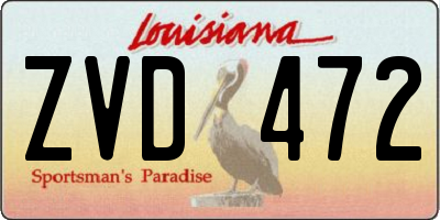 LA license plate ZVD472