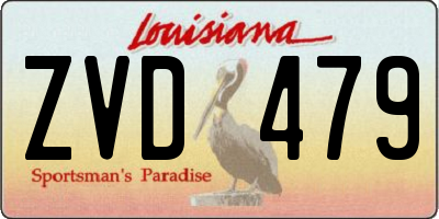 LA license plate ZVD479