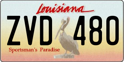 LA license plate ZVD480