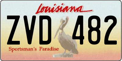 LA license plate ZVD482