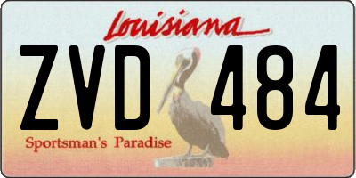 LA license plate ZVD484