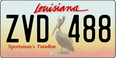 LA license plate ZVD488