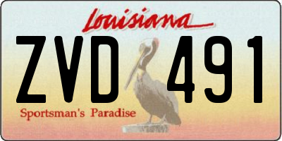 LA license plate ZVD491