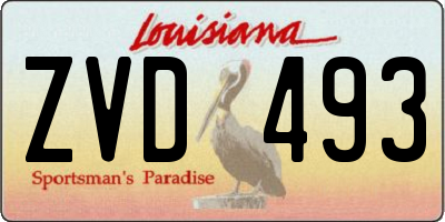 LA license plate ZVD493