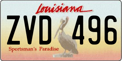 LA license plate ZVD496