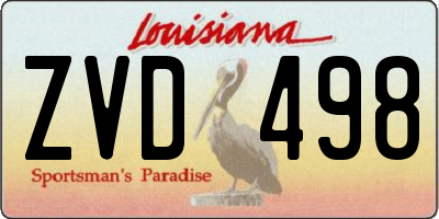 LA license plate ZVD498