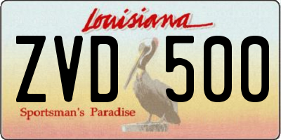 LA license plate ZVD500