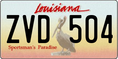 LA license plate ZVD504