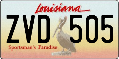 LA license plate ZVD505