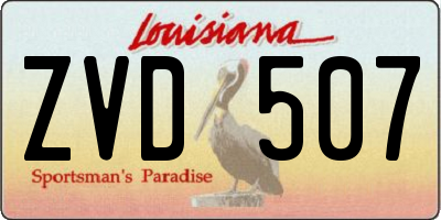 LA license plate ZVD507