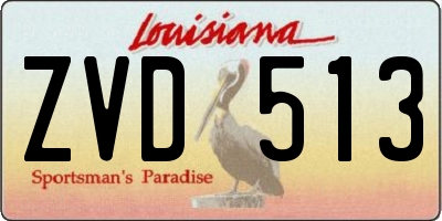 LA license plate ZVD513