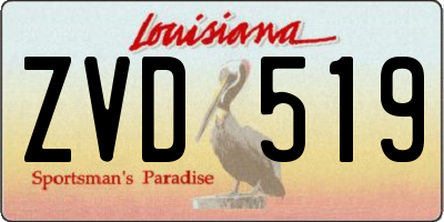 LA license plate ZVD519