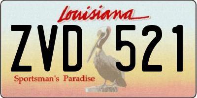 LA license plate ZVD521