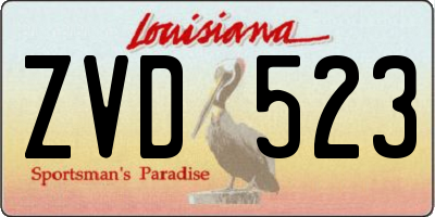 LA license plate ZVD523