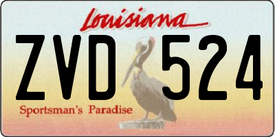 LA license plate ZVD524