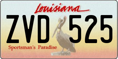 LA license plate ZVD525