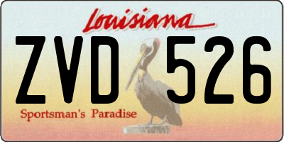 LA license plate ZVD526