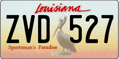 LA license plate ZVD527