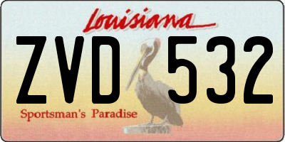LA license plate ZVD532