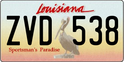 LA license plate ZVD538