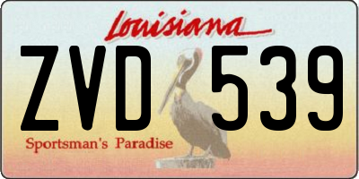 LA license plate ZVD539