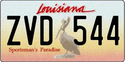 LA license plate ZVD544