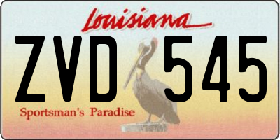 LA license plate ZVD545