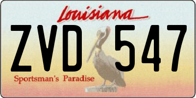 LA license plate ZVD547